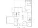 Detailed floor plan showcasing the layout with a kitchen, living room, bedrooms, garage, and patio at 27752 Ravens Brook Rd, Wesley Chapel, FL 33544