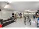 Spacious garage offers ample storage space and a versatile area for workouts at 3147 Oyster Bayou Way, Clearwater, FL 33759