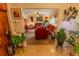 Inviting living room with stylish decor and comfortable red leather seating at 502 Dewolf Rd, Brandon, FL 33511