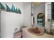 Powder room featuring unique decor and fixtures at 5287 61St S Ave, St Petersburg, FL 33715