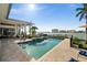 This beautiful backyard features a pool, hot tub, and views of the waterway at 5287 61St S Ave, St Petersburg, FL 33715