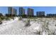 Picturesque beach with pristine sand, grassy dunes, and inviting pathway leading to oceanfront condos and relaxation at 1200 Gulf Blvd # 1704, Clearwater Beach, FL 33767