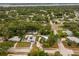 Aerial view showcases a neighborhood with tree-lined streets and a distant waterfront view, highlighting the community's layout at 1242 74Th N St, St Petersburg, FL 33710