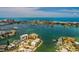 Breathtaking aerial view showcasing coastal living and the waterfront community with stunning skyline views at 222 Skiff Pt, Clearwater, FL 33767