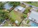 An aerial view capturing the home's lot size and surrounding neighborhood layout at 3035 Hillview St, Sarasota, FL 34239