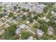 Birds eye view of residential area highlighting the community layout and landscaping at 3035 Hillview St, Sarasota, FL 34239