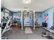 Gym featuring multiple weightlifting machines, free weights, and blue painted walls at 3724 Fawn Grove Ct, Land O Lakes, FL 34639