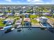 Aerial view of homes along canal with access to Gulf of Mexico in Hernando Beach at 4137 Des Prez Ct, Hernando Beach, FL 34607
