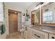 Bathroom featuring vanity and glass shower at 4137 Des Prez Ct, Hernando Beach, FL 34607