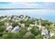 Picturesque aerial view of a waterfront neighborhood with lush greenery and lake views at 611 Shore E Dr, Oldsmar, FL 34677