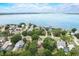 Scenic aerial view of waterfront homes nestled among lush trees, with beautiful water views at 611 Shore E Dr, Oldsmar, FL 34677