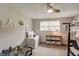 Playful bedroom with bunk beds, and a cozy reading nook by the window at 611 Shore E Dr, Oldsmar, FL 34677