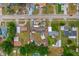 Aerial view highlighting the property's location with the street out front and the surrounding neighborhood at 6807 N Himes Ave, Tampa, FL 33614
