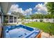 Backyard with a hot tub and a screened in porch and pool at 13296 88Th N Ave, Seminole, FL 33776