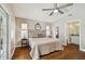 Spacious main bedroom featuring hardwood floors and bright natural light at 150 Bosphorous Ave, Tampa, FL 33606