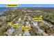 Aerial view of the neighborhood with access to the Pinellas trail and Dunedin Causeway at 1841 Douglas Ave, Dunedin, FL 34698