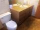 Bathroom featuring a vanity with a sink, toilet, and mirror at 20989 Negril, Lutz, FL 33558