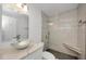 Modern bathroom features glass shower, vessel sink, and tile flooring at 2700 Bayshore Blvd # 5307, Dunedin, FL 34698