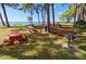 Waterfront picnic area features grills and picnic tables surrounded by trees on a sunny day at 2700 Bayshore Blvd # 5307, Dunedin, FL 34698
