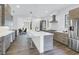 Modern kitchen with stainless steel appliances, center island, and seamless flow into the dining area at 2812 N Massachusetts Ave, Tampa, FL 33602