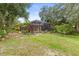 Expansive backyard with lush greenery, mature trees, and a screened enclosure at 3402 Melissa Country Way, Lutz, FL 33559