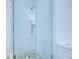 Sleek glass shower with subway tiles, and modern fixtures at 4605 W Loughman St, Tampa, FL 33616