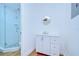 Bathroom with updated shower, vanity, and modern fixtures at 4605 W Loughman St, Tampa, FL 33616