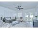 Comfortable living room with neutral tones, ceiling fan, and access to the outdoor space at 4605 W Loughman St, Tampa, FL 33616