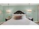 Inviting main bedroom with elegant headboard, decorative sconces, and a soft, neutral color palette at 679 Challice Dr, Spring Hill, FL 34609