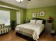 Bedroom boasts natural light, with soft bedding, neutral walls, and minimalist decor at 8313 Arabian Dunes Pl, Riverview, FL 33578