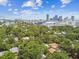 Aerial view showcasing the neighborhood's lush greenery and its proximity to downtown, blending nature with urban convenience at 848 9Th S Ave, St Petersburg, FL 33701