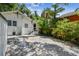 Landscaped backyard featuring a gravel parking area and well-maintained perimeter foliage at 848 9Th S Ave, St Petersburg, FL 33701