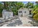 Spacious backyard featuring a shed, gravel area, and well-maintained landscaping at 848 9Th S Ave, St Petersburg, FL 33701