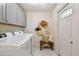 Functional laundry room with modern appliances, storage, and a charming decorative touch at 848 9Th S Ave, St Petersburg, FL 33701