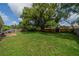 Large backyard with mature trees and lush grass at 117 Connie Ave, Tampa, FL 33613