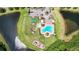 Birds eye view of community pool and playground at 13910 Chalk Hill Pl, Riverview, FL 33579