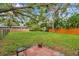 Large backyard offers ample space for outdoor activities, surrounded by lush greenery and privacy at 320 Broadway, Dunedin, FL 34698