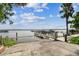 Serene lakefront featuring boat docks and lush greenery, perfect for waterfront living at 3308 Landing Pl, Palm Harbor, FL 34684