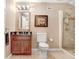 Bathroom featuring a single sink vanity and glass-enclosed shower at 3519 Old Course Ln, Valrico, FL 33596