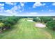 Expansive aerial view of the golf course with a sand trap and a small pond in this beautiful community at 3519 Old Course Ln, Valrico, FL 33596