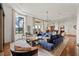 Open-concept living room with large windows, modern furnishings, and hardwood floors at 4128 Causeway Vista Dr, Tampa, FL 33615