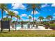 Resort-style pool area with lounge chairs, palm trees, and lush landscaping perfect for relaxation at 4155 Barletta Ct, Wesley Chapel, FL 33543