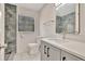 Contemporary bathroom with a sleek vanity, modern fixtures, and a clean, minimalist design at 4714 W Vasconia St, Tampa, FL 33629