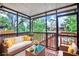 Staged screened porch featuring outdoor seating and peaceful views of the lush greenery at 6361 92Nd N Pl # 1704, Pinellas Park, FL 33782
