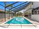 Relaxing enclosed swimming pool area with a large pool, an outdoor bar and a covered patio at 7114 Pelican Island Dr, Tampa, FL 33634