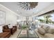 Spacious living area with comfortable seating, modern lighting, and a bright, airy atmosphere at 820 Bay Point Dr, Madeira Beach, FL 33708