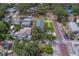 Aerial view showcases the property's landscaping, brick street, and neighborhood charm at 102 7Th Se Ave, Largo, FL 33771