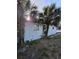 Home exterior featuring white siding and lush tropical landscaping at 1107 Grant St, Clearwater, FL 33755