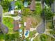 Aerial view displays property's fenced backyard, landscaping, and proximity to neighbors at 1410 Moss Laden Ct, Brandon, FL 33511