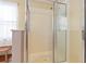 Updated bathroom featuring a modern glass shower at 17527 Stinchar Dr, Land O Lakes, FL 34638
